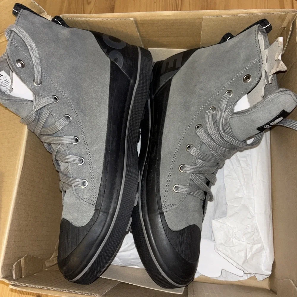 NIB $196 SOREL 12 Cheyanne Metro II Sneaker Waterproof Boots Quarry Gray Black